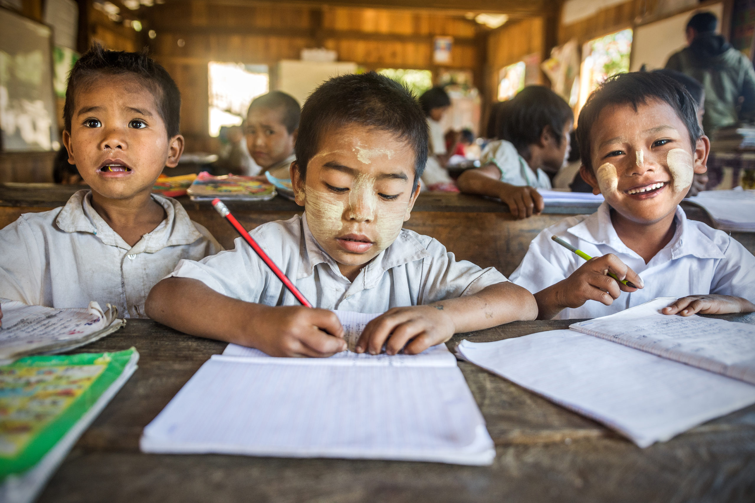 Child leaning in school - Myanmar